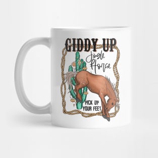 Giddy Up Jingle Horse Funny Western Christmas Mug